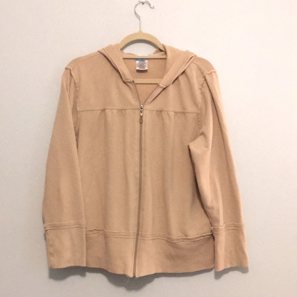 Danskin tan zip up hoodie jacket.